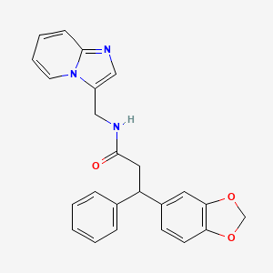 3-(1,3-benzodioxol-5-yl)-N-(imidazo[1,2-a]pyridin-3-ylmethyl)-3-phenylpropanamide