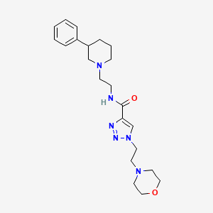 molecular formula C22H32N6O2 B4533486 1-[2-(4-吗啉基)乙基]-N-[2-(3-苯基-1-哌啶基)乙基]-1H-1,2,3-三唑-4-甲酰胺 