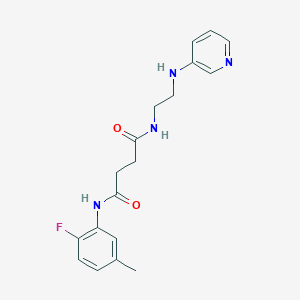 molecular formula C18H21FN4O2 B4533489 N-(2-fluoro-5-methylphenyl)-N'-[2-(pyridin-3-ylamino)ethyl]succinamide 