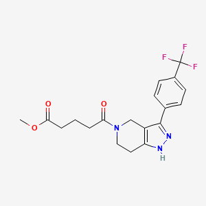 molecular formula C19H20F3N3O3 B4533526 methyl 5-oxo-5-{3-[4-(trifluoromethyl)phenyl]-1,4,6,7-tetrahydro-5H-pyrazolo[4,3-c]pyridin-5-yl}pentanoate 