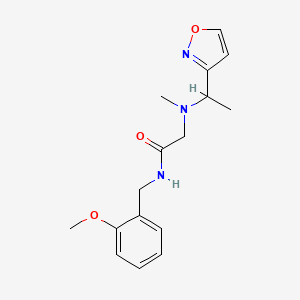 molecular formula C16H21N3O3 B4533530 2-[(1-isoxazol-3-ylethyl)(methyl)amino]-N-(2-methoxybenzyl)acetamide 