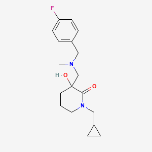 molecular formula C18H25FN2O2 B4533543 1-(cyclopropylmethyl)-3-{[(4-fluorobenzyl)(methyl)amino]methyl}-3-hydroxy-2-piperidinone 