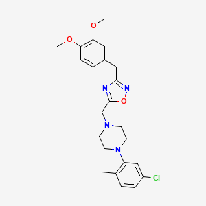 molecular formula C23H27ClN4O3 B4533555 1-(5-chloro-2-methylphenyl)-4-{[3-(3,4-dimethoxybenzyl)-1,2,4-oxadiazol-5-yl]methyl}piperazine 