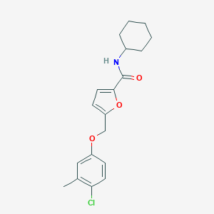 molecular formula C19H22ClNO3 B453359 5-[(4-chloro-3-methylphenoxy)methyl]-N-cyclohexyl-2-furamide 