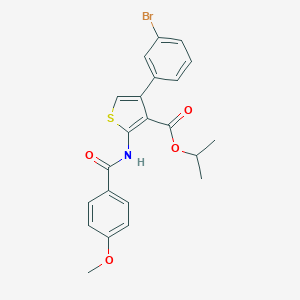 molecular formula C22H20BrNO4S B453360 Isopropyl 4-(3-bromophenyl)-2-[(4-methoxybenzoyl)amino]-3-thiophenecarboxylate 