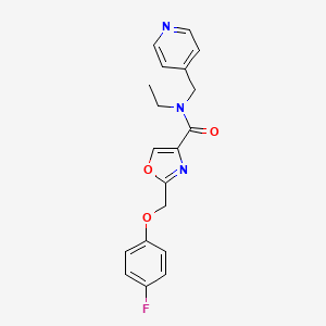 molecular formula C19H18FN3O3 B4533604 N-ethyl-2-[(4-fluorophenoxy)methyl]-N-(4-pyridinylmethyl)-1,3-oxazole-4-carboxamide 