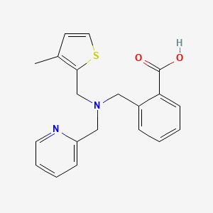 molecular formula C20H20N2O2S B4533623 2-{[[(3-methyl-2-thienyl)methyl](pyridin-2-ylmethyl)amino]methyl}benzoic acid 