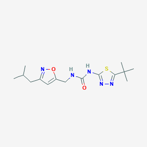 molecular formula C15H23N5O2S B4533627 N-(5-tert-butyl-1,3,4-thiadiazol-2-yl)-N'-[(3-isobutylisoxazol-5-yl)methyl]urea 