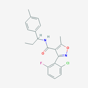 3-(2-chloro-6-fluorophenyl)-5-methyl-N-[1-(4-methylphenyl)propyl]-1,2-oxazole-4-carboxamide