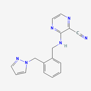 3-{[2-(1H-pyrazol-1-ylmethyl)benzyl]amino}-2-pyrazinecarbonitrile