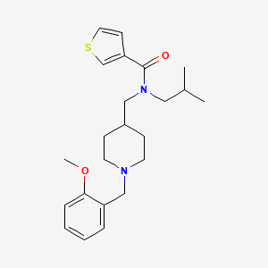 molecular formula C23H32N2O2S B4533666 N-isobutyl-N-{[1-(2-methoxybenzyl)-4-piperidinyl]methyl}-3-thiophenecarboxamide 