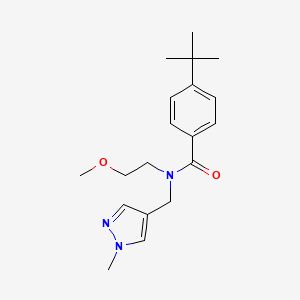 molecular formula C19H27N3O2 B4533667 4-tert-butyl-N-(2-methoxyethyl)-N-[(1-methyl-1H-pyrazol-4-yl)methyl]benzamide 