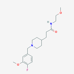 molecular formula C19H29FN2O3 B4533683 3-[1-(4-fluoro-3-methoxybenzyl)-4-piperidinyl]-N-(2-methoxyethyl)propanamide 