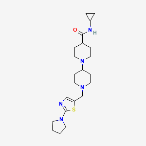 molecular formula C22H35N5OS B4533688 N-cyclopropyl-1'-{[2-(1-pyrrolidinyl)-1,3-thiazol-5-yl]methyl}-1,4'-bipiperidine-4-carboxamide 