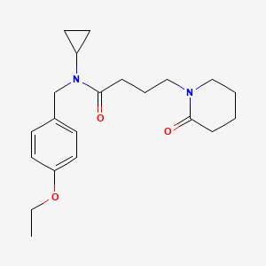 molecular formula C21H30N2O3 B4533703 N-cyclopropyl-N-(4-ethoxybenzyl)-4-(2-oxopiperidin-1-yl)butanamide 