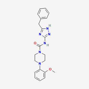 molecular formula C21H24N6O2 B4533706 N-(3-benzyl-1H-1,2,4-triazol-5-yl)-4-(2-methoxyphenyl)-1-piperazinecarboxamide bis(trifluoroacetate) 