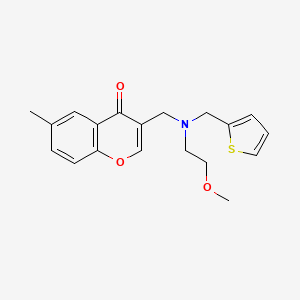 molecular formula C19H21NO3S B4533714 3-{[(2-methoxyethyl)(2-thienylmethyl)amino]methyl}-6-methyl-4H-chromen-4-one 