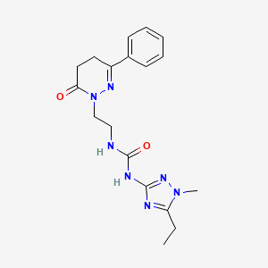molecular formula C18H23N7O2 B4533728 N-(5-ethyl-1-methyl-1H-1,2,4-triazol-3-yl)-N'-[2-(6-oxo-3-phenyl-5,6-dihydropyridazin-1(4H)-yl)ethyl]urea 
