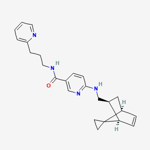 molecular formula C24H28N4O B4533767 N-[3-(2-pyridinyl)propyl]-6-{[(1R*,2S*,4S*)-spiro[bicyclo[2.2.1]heptane-7,1'-cyclopropane]-5-en-2-ylmethyl]amino}nicotinamide 