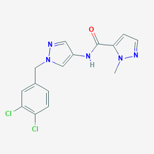 molecular formula C15H13Cl2N5O B453379 N-[1-(3,4-dichlorobenzyl)-1H-pyrazol-4-yl]-1-methyl-1H-pyrazole-5-carboxamide 