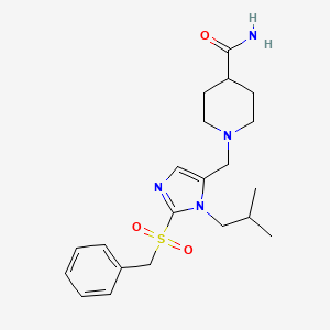 molecular formula C21H30N4O3S B4533827 1-{[2-(benzylsulfonyl)-1-isobutyl-1H-imidazol-5-yl]methyl}-4-piperidinecarboxamide 