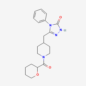 molecular formula C20H26N4O3 B4533842 4-phenyl-5-{[1-(tetrahydro-2H-pyran-2-ylcarbonyl)piperidin-4-yl]methyl}-2,4-dihydro-3H-1,2,4-triazol-3-one 