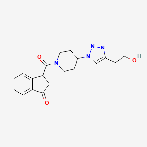 molecular formula C19H22N4O3 B4533861 3-({4-[4-(2-hydroxyethyl)-1H-1,2,3-triazol-1-yl]-1-piperidinyl}carbonyl)-1-indanone 