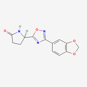 (5S)-5-[3-(1,3-benzodioxol-5-yl)-1,2,4-oxadiazol-5-yl]-2-pyrrolidinone