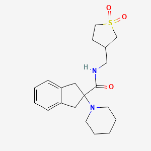 molecular formula C20H28N2O3S B4533877 N-[(1,1-dioxidotetrahydro-3-thienyl)methyl]-2-(1-piperidinyl)-2-indanecarboxamide 