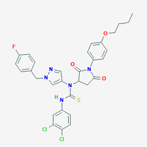 N-[1-(4-butoxyphenyl)-2,5-dioxo-3-pyrrolidinyl]-N'-(3,4-dichlorophenyl)-N-[1-(4-fluorobenzyl)-1H-pyrazol-4-yl]thiourea