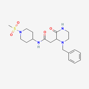 molecular formula C19H28N4O4S B4533923 2-(1-benzyl-3-oxopiperazin-2-yl)-N-[1-(methylsulfonyl)piperidin-4-yl]acetamide 