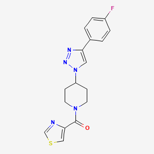 molecular formula C17H16FN5OS B4533949 4-[4-(4-fluorophenyl)-1H-1,2,3-triazol-1-yl]-1-(1,3-thiazol-4-ylcarbonyl)piperidine 