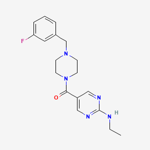 molecular formula C18H22FN5O B4533957 N-ethyl-5-{[4-(3-fluorobenzyl)piperazin-1-yl]carbonyl}pyrimidin-2-amine 