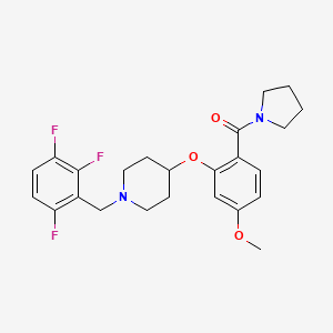 molecular formula C24H27F3N2O3 B4533961 4-[5-methoxy-2-(1-pyrrolidinylcarbonyl)phenoxy]-1-(2,3,6-trifluorobenzyl)piperidine 