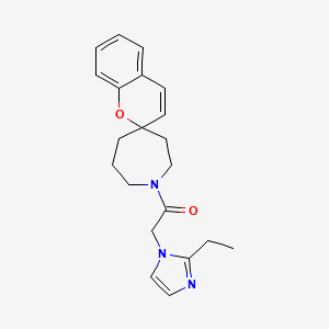 molecular formula C21H25N3O2 B4533968 1-[(2-ethyl-1H-imidazol-1-yl)acetyl]spiro[azepane-4,2'-chromene] 