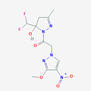 5-(difluoromethyl)-1-({4-nitro-3-methoxy-1H-pyrazol-1-yl}acetyl)-3-methyl-4,5-dihydro-1H-pyrazol-5-ol