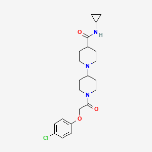 molecular formula C22H30ClN3O3 B4534037 1'-[(4-chlorophenoxy)acetyl]-N-cyclopropyl-1,4'-bipiperidine-4-carboxamide 