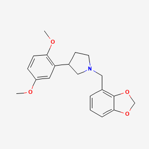 molecular formula C20H23NO4 B4534039 1-(1,3-benzodioxol-4-ylmethyl)-3-(2,5-dimethoxyphenyl)pyrrolidine 