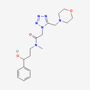 molecular formula C18H26N6O3 B4534047 N-(3-hydroxy-3-phenylpropyl)-N-methyl-2-[5-(4-morpholinylmethyl)-1H-tetrazol-1-yl]acetamide 
