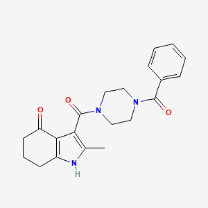 molecular formula C21H23N3O3 B4534058 3-[(4-benzoylpiperazin-1-yl)carbonyl]-2-methyl-1,5,6,7-tetrahydro-4H-indol-4-one 