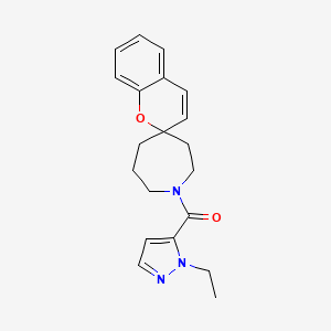 molecular formula C20H23N3O2 B4534075 1-[(1-ethyl-1H-pyrazol-5-yl)carbonyl]spiro[azepane-4,2'-chromene] 
