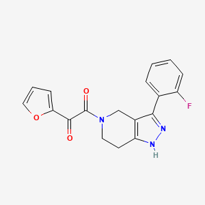 molecular formula C18H14FN3O3 B4534089 2-[3-(2-fluorophenyl)-1,4,6,7-tetrahydro-5H-pyrazolo[4,3-c]pyridin-5-yl]-1-(2-furyl)-2-oxoethanone 