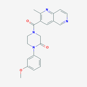 molecular formula C21H20N4O3 B4534124 1-(3-methoxyphenyl)-4-[(2-methyl-1,6-naphthyridin-3-yl)carbonyl]-2-piperazinone 