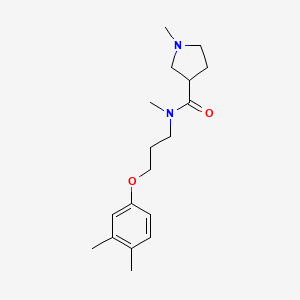 molecular formula C18H28N2O2 B4534141 N-[3-(3,4-dimethylphenoxy)propyl]-N,1-dimethylpyrrolidine-3-carboxamide 