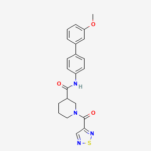 molecular formula C22H22N4O3S B4534142 N-(3'-methoxy-4-biphenylyl)-1-(1,2,5-thiadiazol-3-ylcarbonyl)-3-piperidinecarboxamide 