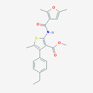 molecular formula C22H23NO4S B453416 Methyl 2-[(2,5-dimethyl-3-furoyl)amino]-4-(4-ethylphenyl)-5-methyl-3-thiophenecarboxylate 