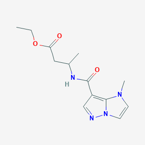 molecular formula C13H18N4O3 B4534179 ethyl 3-{[(1-methyl-1H-imidazo[1,2-b]pyrazol-7-yl)carbonyl]amino}butanoate 
