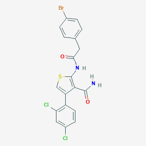 molecular formula C19H13BrCl2N2O2S B453418 2-{[(4-Bromophenyl)acetyl]amino}-4-(2,4-dichlorophenyl)-3-thiophenecarboxamide 