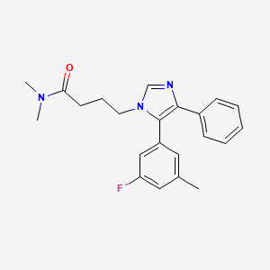 molecular formula C22H24FN3O B4534190 4-[5-(3-fluoro-5-methylphenyl)-4-phenyl-1H-imidazol-1-yl]-N,N-dimethylbutanamide 
