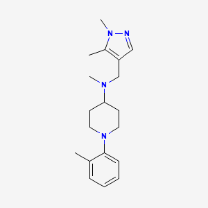 molecular formula C19H28N4 B4534205 N-[(1,5-dimethyl-1H-pyrazol-4-yl)methyl]-N-methyl-1-(2-methylphenyl)piperidin-4-amine 